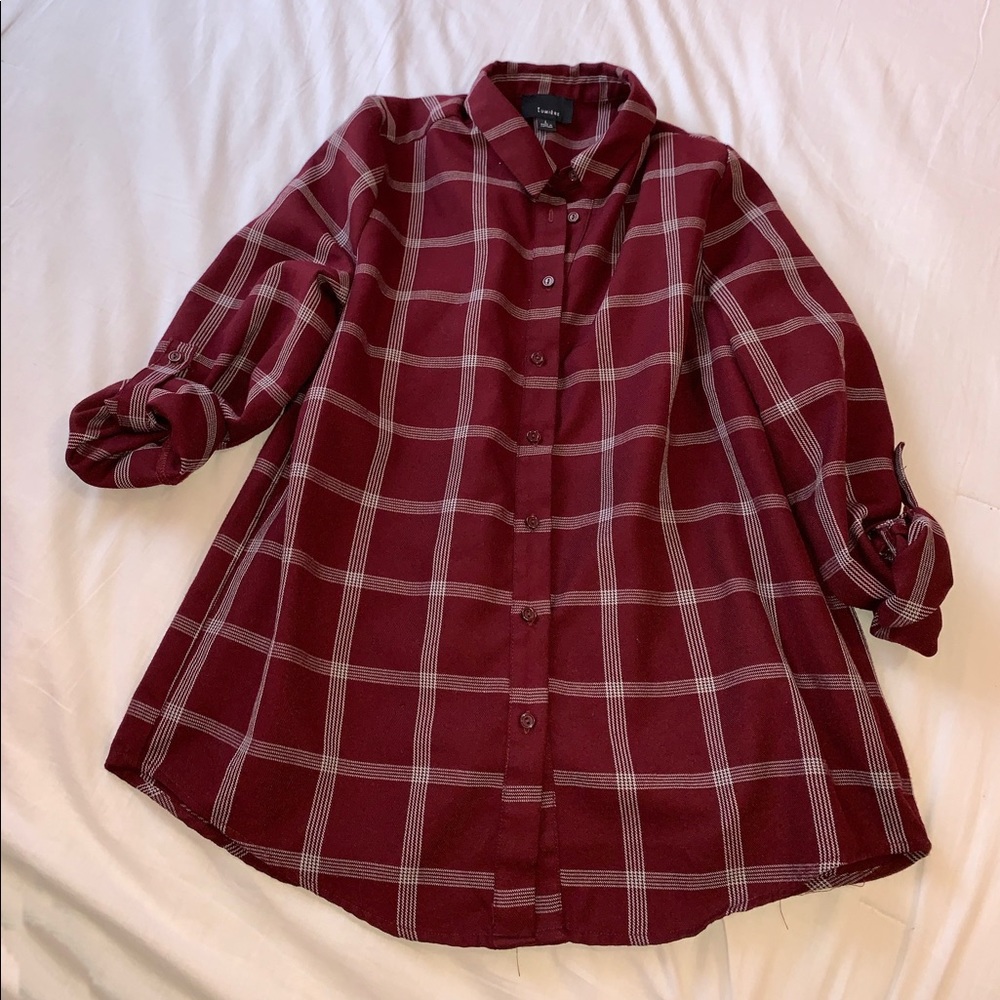 Lumiere Maroon flannel shirt/dress